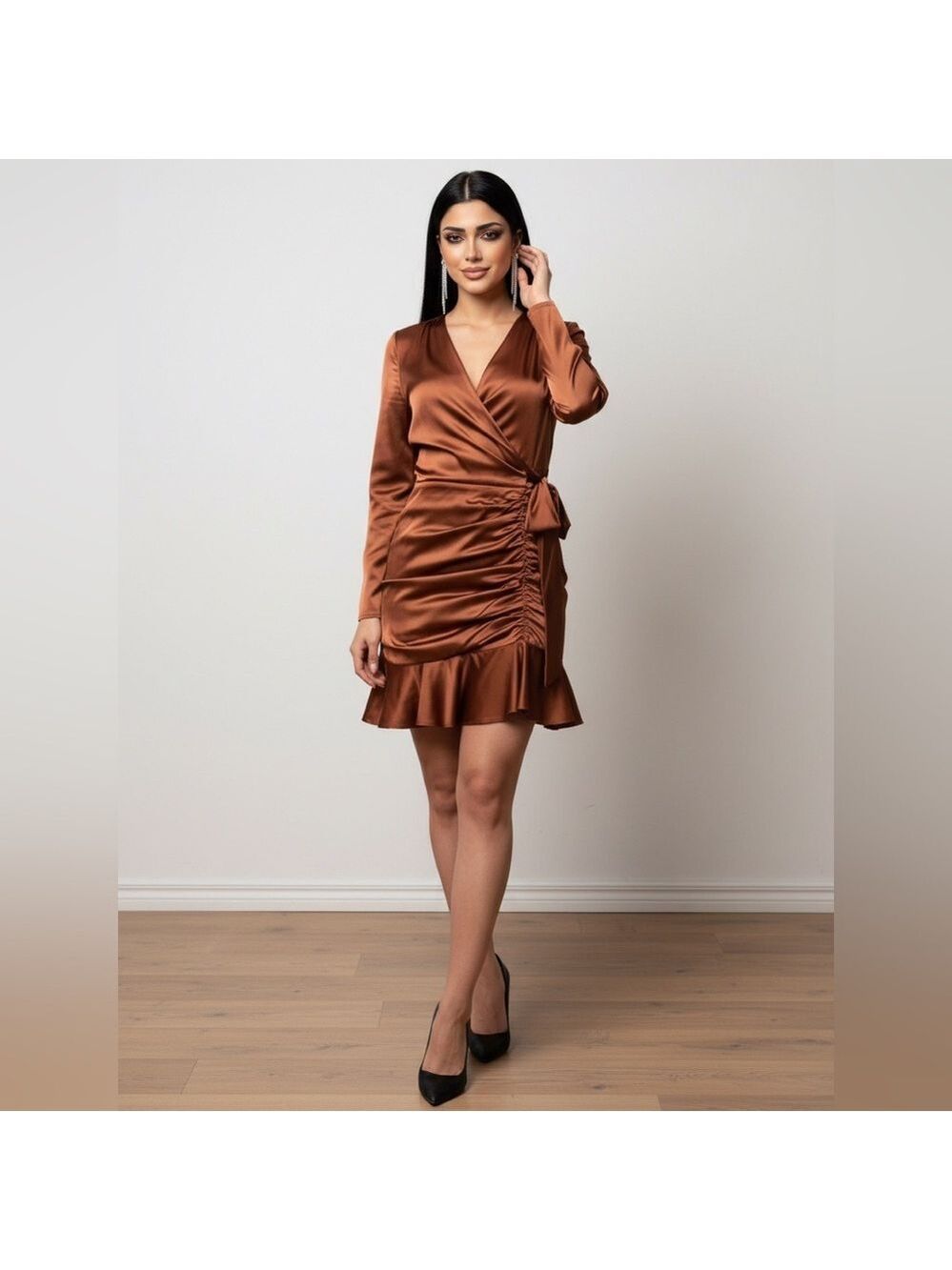 Veronica Beard Agatha Dress in Cognac